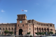 The pink tuff architecture in Republic Square